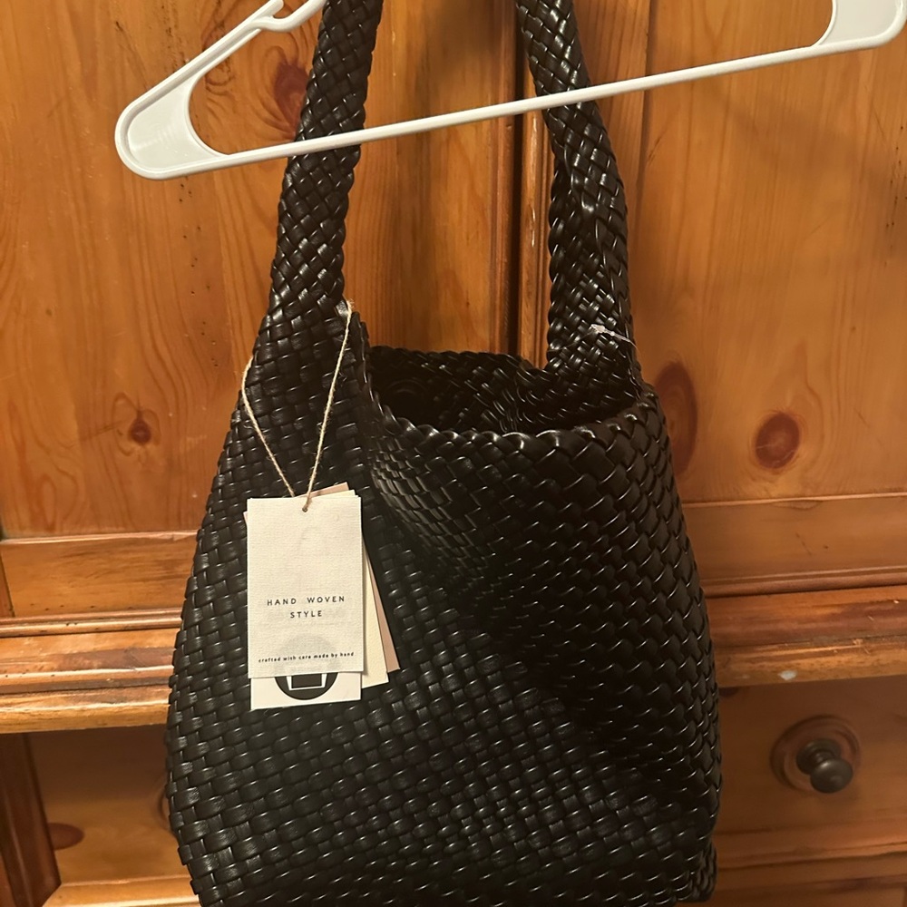 Hand-Woven Black Tote Bag